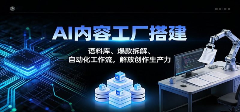 AI内容工厂搭建：语料库、爆款拆解、自动化工作流，解放创作生产力祝你网-副业赚钱-互联网创业-资源整合祝你网