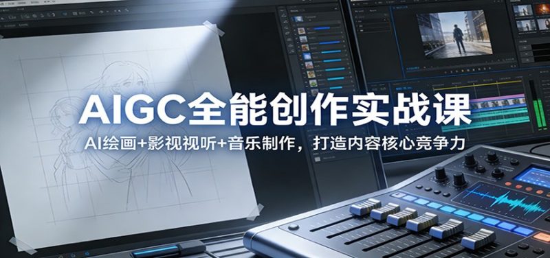 AIGC全能创作实战课：AI绘画+影视视听+音乐制作，打造内容核心竞争力祝你网-副业赚钱-互联网创业-资源整合祝你网
