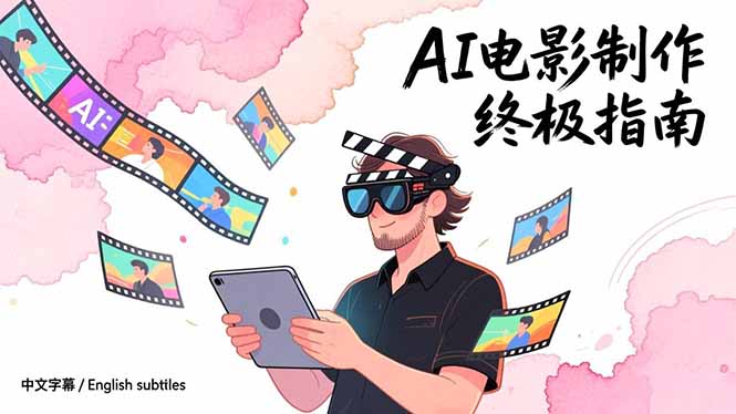 AI电影制作终极指南：从创意到成片，系统掌握智能影视全流程实战课(中英字幕祝你网-副业赚钱-互联网创业-资源整合祝你网