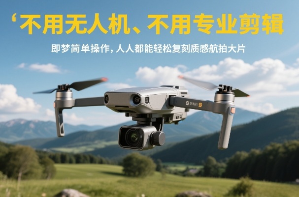 不用无人机、不用专业剪辑，即梦简单操作，人人都能轻松复刻质感航拍大片祝你网-副业赚钱-互联网创业-资源整合祝你网