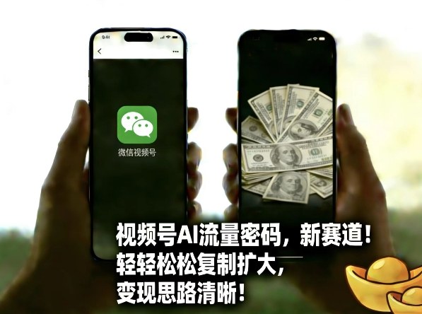 视频号AI流量密码新赛道，轻轻松松复制扩大，变现思路清晰祝你网-副业赚钱-互联网创业-资源整合祝你网