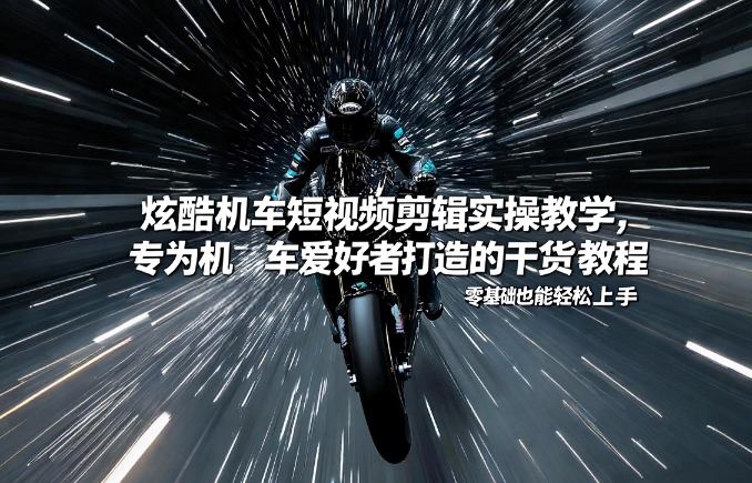 炫酷机车短视频剪辑实操教学，专为机车爱好者打造的干货教程，零基础也能轻松上手祝你网-副业赚钱-互联网创业-资源整合祝你网