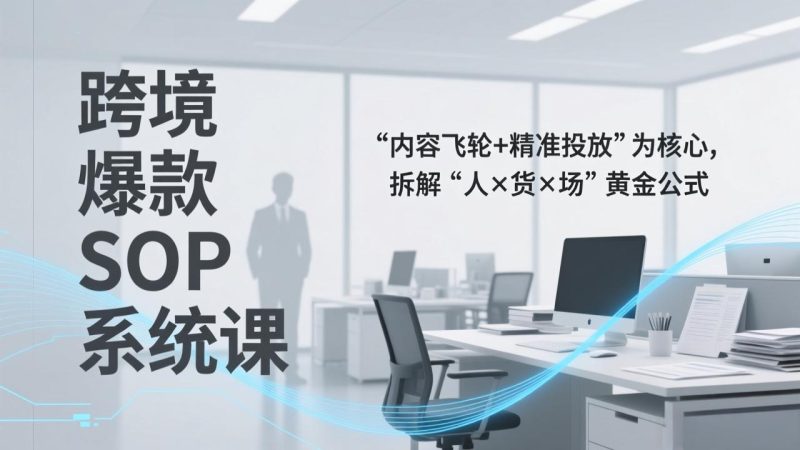 跨境爆款SOP系统课，“内容飞轮+精准投放”为核心，拆解“人×货×场”黄金公式祝你网-副业赚钱-互联网创业-资源整合祝你网