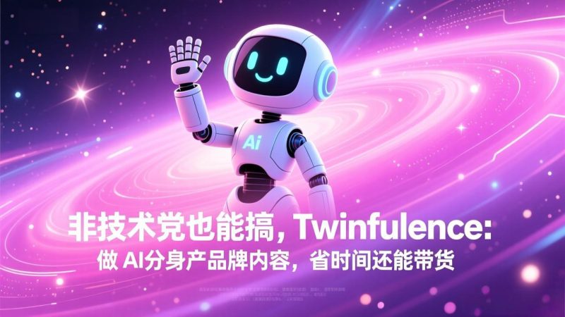 非技术党也能搞!Twinfluence:做 AI 分身产品牌内容,省时间还能带货祝你网-副业赚钱-互联网创业-资源整合祝你网