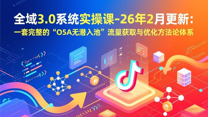 全域3.0系统实操课-26年2月更新：一套完整的“O5A无潜入池”流量获取与优化方法论体系祝你网-副业赚钱-互联网创业-资源整合祝你网