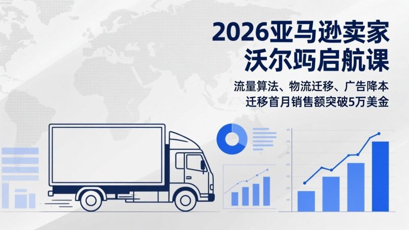 2026亚马逊卖家沃尔玛启航课，流量算法、物流迁移、广告降本，迁移首月销售额突破5万美金祝你网-副业赚钱-互联网创业-资源整合祝你网