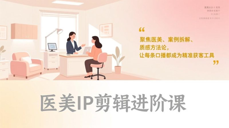 医美IP剪辑进阶课，聚焦医美、案例拆解、质感方法论，让每条口播都成为精准获客工具祝你网-副业赚钱-互联网创业-资源整合祝你网