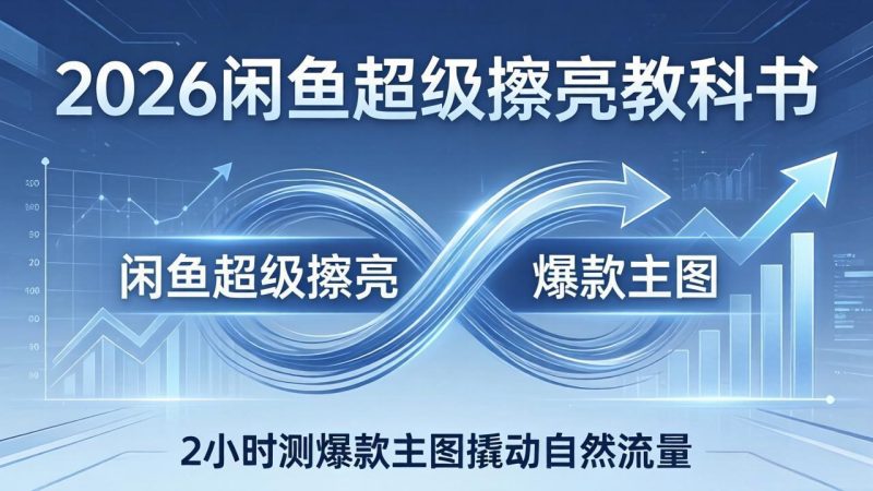 2026闲鱼超级擦亮教科书：底层逻辑出价×转化率，2小时测爆款主图撬动自然流量祝你网-副业赚钱-互联网创业-资源整合祝你网