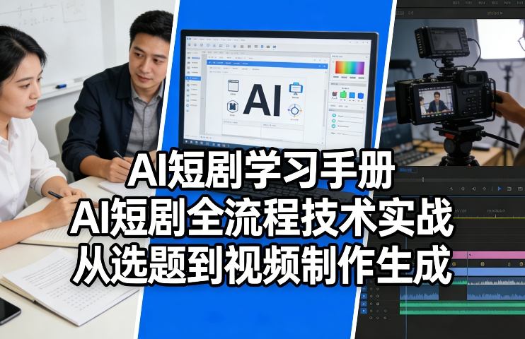 AI短剧学习手册，AI短剧全流程技术实战，从选题到视频制作生成祝你网-副业赚钱-互联网创业-资源整合祝你网