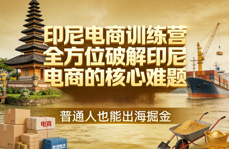 印尼电商训练营，全方位破解印尼电商的核心难题，普通人也能出海掘金祝你网-副业赚钱-互联网创业-资源整合祝你网