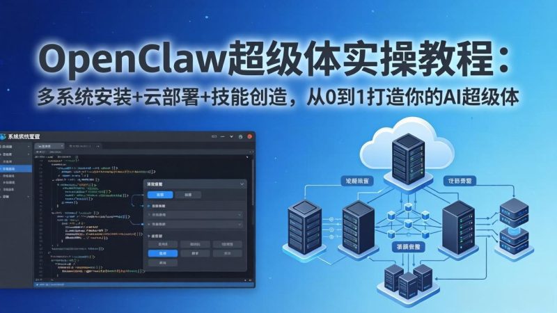 OpenClaw-小龙虾 超级体实操教程：多系统安装+云部署+技能创造，从0到1打造你的AI超级体祝你网-副业赚钱-互联网创业-资源整合祝你网