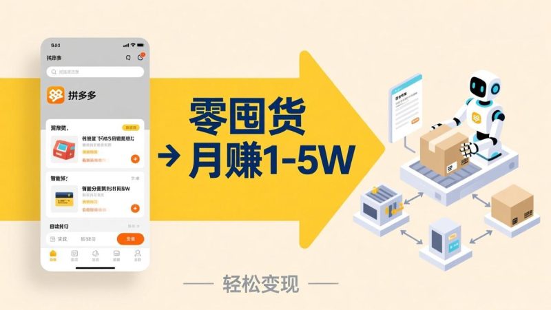不用囤货不用跑单！拼多多虚拟玩法，机器人管理发货和客服，帮你月赚 1-5W祝你网-副业赚钱-互联网创业-资源整合祝你网