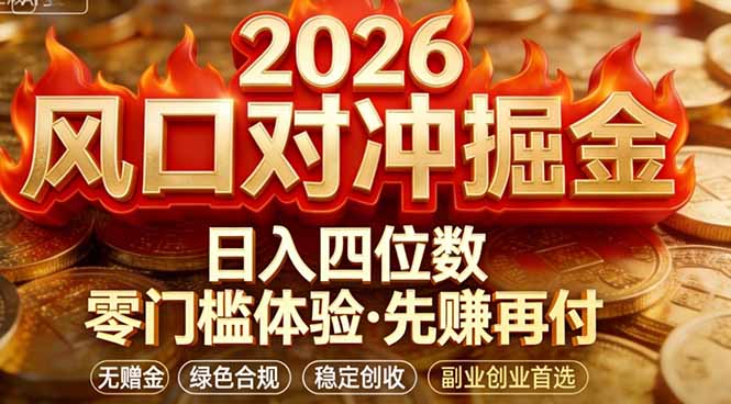 2026美金对冲套利,无赠金对冲策略保驾护航,低门槛易上手实操。单人单日收益2000+祝你网-副业赚钱-互联网创业-资源整合祝你网