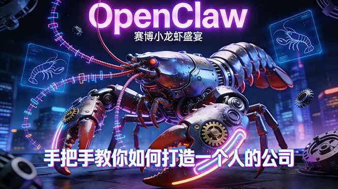 OpenClaw，小龙虾-从产品到爆款的成长之路，手把手教你如何打造一个人的公司祝你网-副业赚钱-互联网创业-资源整合祝你网