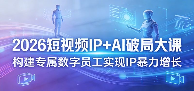 2026短视频IP+AI破局大课，构建专属数字员工实现IP暴力增长祝你网-副业赚钱-互联网创业-资源整合祝你网