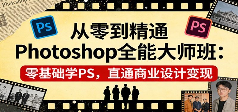 从零到精通Photoshop全能大师班：零基础学PS，直通商业设计变现祝你网-副业赚钱-互联网创业-资源整合祝你网