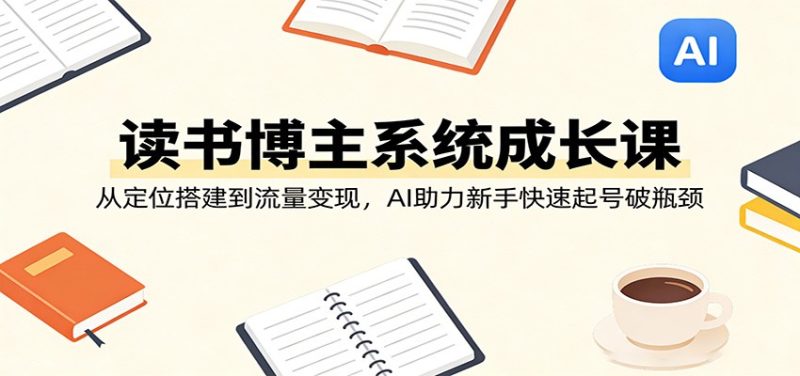 读书博主系统成长课：从定位搭建到流量变现，AI助力新手快速起号破瓶颈祝你网-副业赚钱-互联网创业-资源整合祝你网