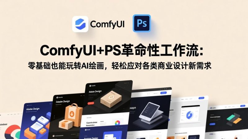 ComfyUI+PS革命性工作流：零基础也能玩转AI绘画，轻松应对各类商业设计新需求祝你网-副业赚钱-互联网创业-资源整合祝你网