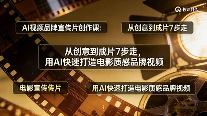 AI视频品牌宣传片创作课：从创意到成片7步走，用AI快速打造电影质感品牌视频祝你网-副业赚钱-互联网创业-资源整合祝你网