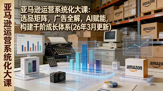 亚马逊运营系统化大课：选品矩阵，广告全解，AI赋能，构建千阶成长体系(26年3月更新祝你网-副业赚钱-互联网创业-资源整合祝你网