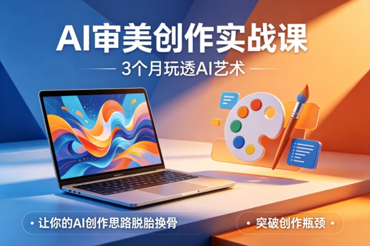 AI审美创作实战课，3个月玩透AI艺术，让你的AI创作思路脱胎换骨，突破创作瓶颈祝你网-副业赚钱-互联网创业-资源整合祝你网