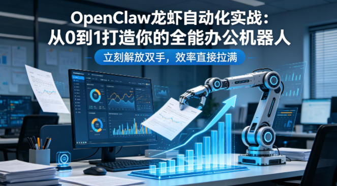OpenClaw龙虾自动化实战：从0到1打造你的全能办公机器人，立刻解放双手，效率直接拉满祝你网-副业赚钱-互联网创业-资源整合祝你网