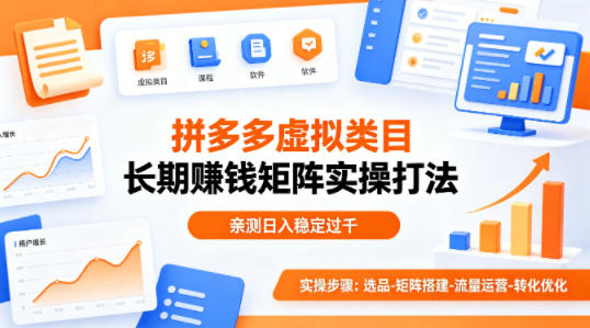 做拼多多虚拟类目想长期賺钱？这套矩阵实操打法，亲测日入稳定过千祝你网-副业赚钱-互联网创业-资源整合祝你网