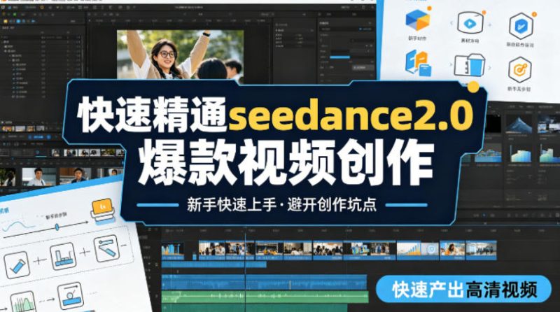 快速精通seedance2.0爆款视频创作，快速产出高清视频，避开大量创作坑点，新手也能快速上手祝你网-副业赚钱-互联网创业-资源整合祝你网