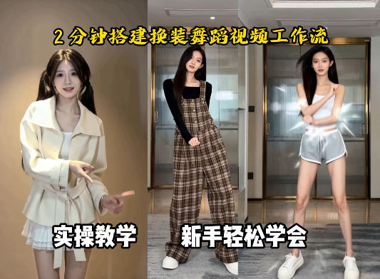 通过Coze工作流，制作《跳舞卡点换装视频》，两分钟制作完成，从0到1演示搭建过程祝你网-副业赚钱-互联网创业-资源整合祝你网