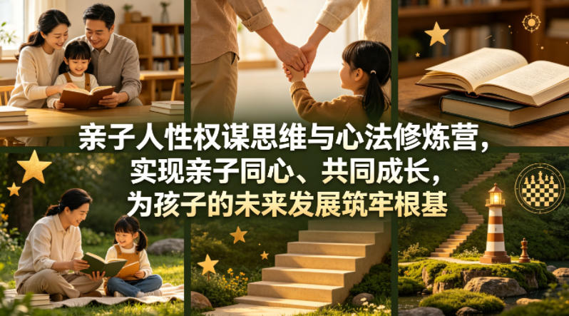 亲子人性权谋思维与心法修炼营，实现亲子同心、共同成长，为孩子的未来发展筑牢根基【音频】祝你网-副业赚钱-互联网创业-资源整合祝你网