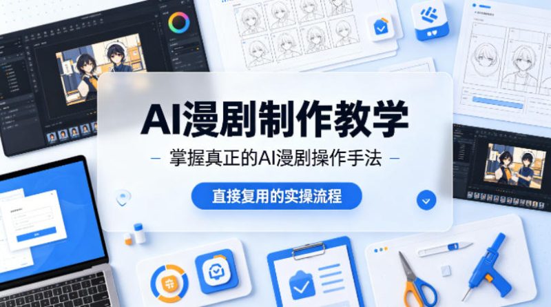 AI漫剧制作教学，带你掌握真正的AI漫剧操作手法，直接复用的实操流程祝你网-副业赚钱-互联网创业-资源整合祝你网