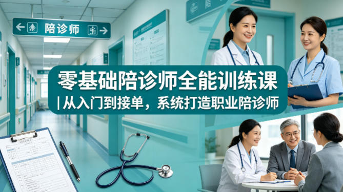 零基础陪诊师全能训练课｜从入门到接单，系统打造职业陪诊师祝你网-副业赚钱-互联网创业-资源整合祝你网