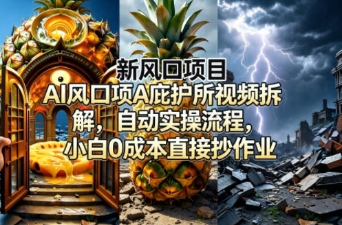 新风口项目AI庇护所视频拆解，自动实操流程，小白0成本直接抄作业祝你网--专注互联网创业.信息差副业研究拒绝割韭菜祝你网