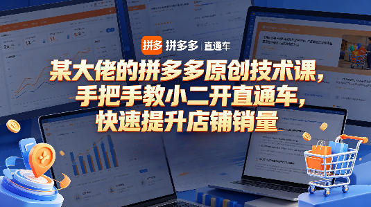 某大佬的拼多多原创技术课，手把手教小二开直通车，快速提升店铺销量高中-初中-小学-大学等各类学习资源祝你学霸