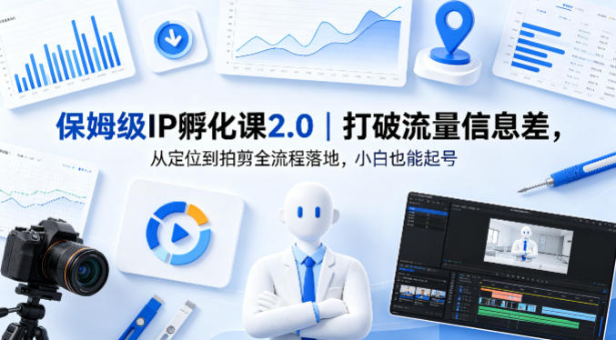 保姆级IP孵化课2.0｜打破流量信息差，从定位到拍剪全流程落地，小白也能起号祝你网-副业赚钱-互联网创业-资源整合祝你网