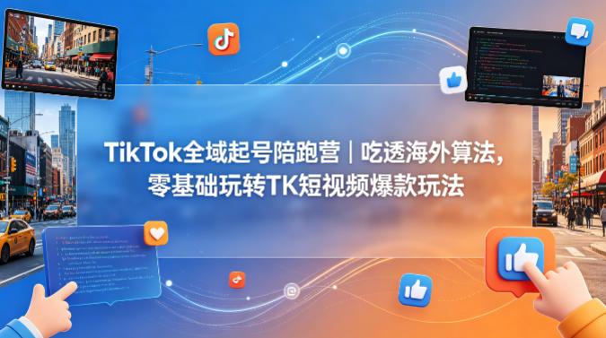 TikTok全域起号陪跑营｜吃透海外算法，零基础玩转TK短视频爆款玩法高中-初中-小学-大学等各类学习资源祝你学霸