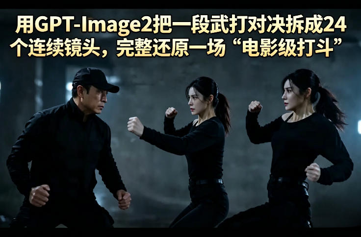 用GPT-Image2把一段武打对决拆成24个连续镜头，完整还原一场“电影级打斗”祝你网-副业赚钱-互联网创业-资源整合祝你网
