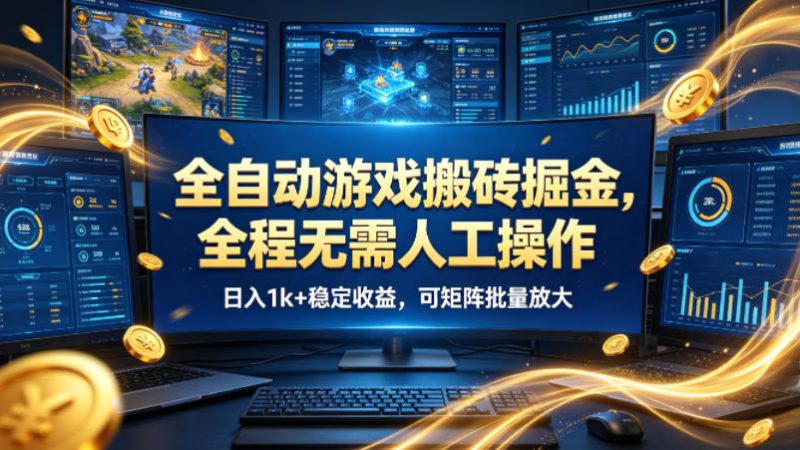 全自动游戏搬砖掘金，全程无需人工操作，日入1k+稳定收益，可矩阵批量放大【揭秘】高中-初中-小学-大学等各类学习资源祝你学霸