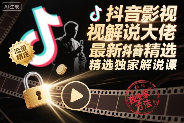 抖音影视解说大佬最新抖音进精选和独家方法，精选独家解说课（更新26年3月）高中-初中-小学-大学等各类学习资源祝你学霸