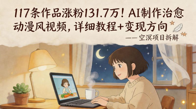 117条作品涨粉131.7W！AI制作治愈动漫风视频，详细教程+变现方向高中-初中-小学-大学等各类学习资源祝你学霸