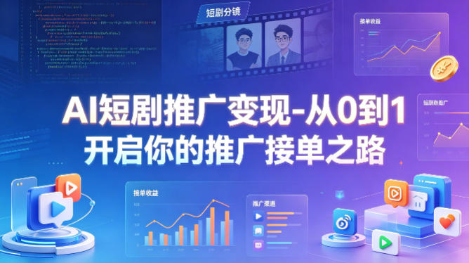 AI短剧推广变现-从0到1开启你的推广接单之路高中-初中-小学-大学等各类学习资源祝你学霸