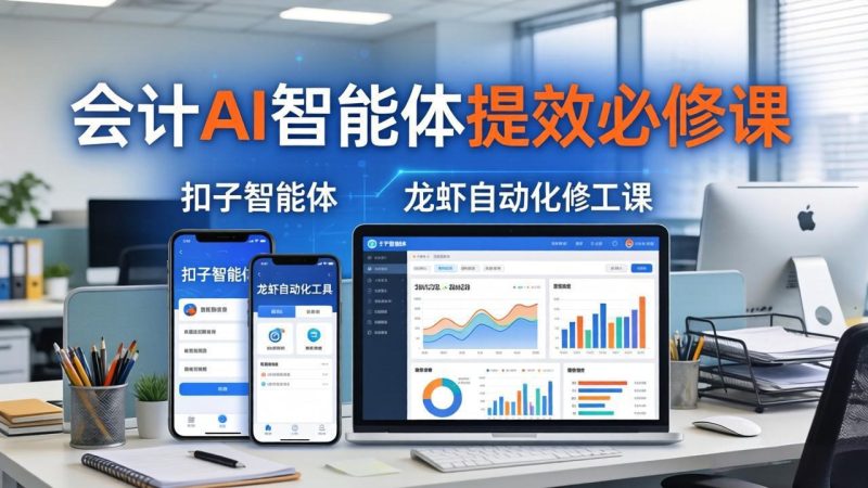财务会计AI智能体提效必修课：扣子智能体+龙虾自动化+报表分析，一站式提升财务工作效率祝你网-副业赚钱-互联网创业-资源整合祝你网