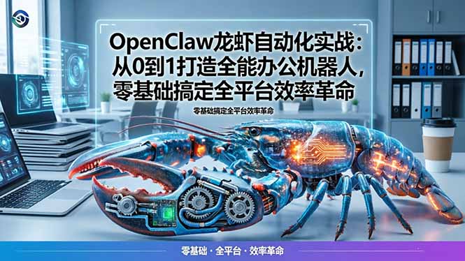 OpenClaw龙虾自动化实战：从0到1打造全能办公机器人，零基础搞定全平台效率革命祝你网-副业赚钱-互联网创业-资源整合祝你网