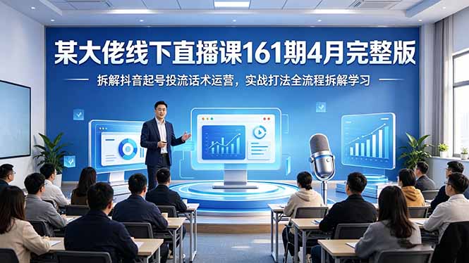 某大佬线下直播课161期4月完整版，拆解抖音起号投流话术运营，实战打法全流程拆解学习高中-初中-小学-大学等各类学习资源祝你学霸
