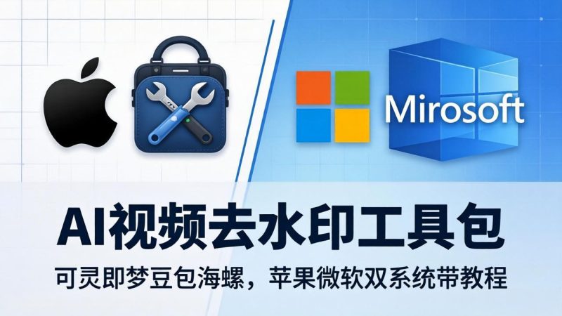 AI视频去水印工具包：可灵即梦豆包海螺，苹果微软双系统带教程祝你网-副业赚钱-互联网创业-资源整合祝你网