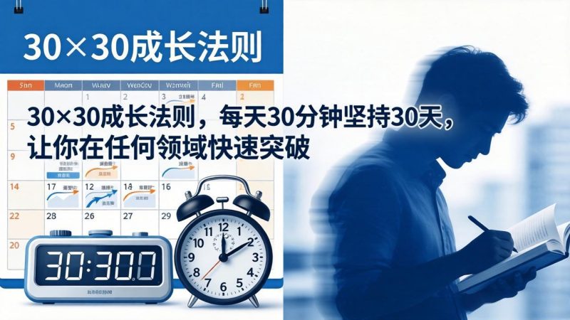 付费文章：30×30成长法则，每天30分钟坚持30天，让你在任何领域快速突破祝你网-副业赚钱-互联网创业-资源整合祝你网