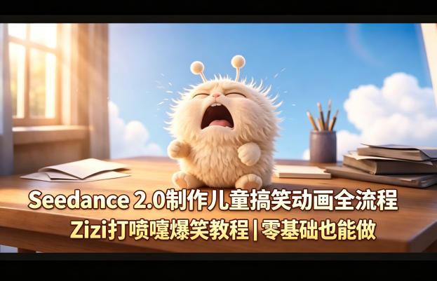 Seedance 2.0制作儿童搞笑动画全流程Zizi打喷嚏爆笑教程｜零基础也能做祝你网-副业赚钱-互联网创业-资源整合祝你网