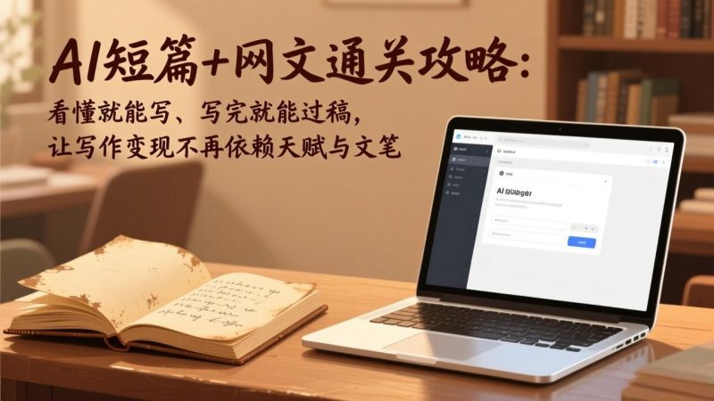 AI短篇+网文通关攻略-更新4月：看懂就能写、写完就能过稿，让写作变现不再依赖天赋与文笔祝你网-副业赚钱-互联网创业-资源整合祝你网