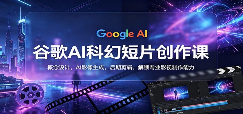 谷歌AI科幻短片创作课：概念设计，AI影像生成，后期剪辑，解锁专业影视制作能力高中-初中-小学-大学等各类学习资源祝你学霸