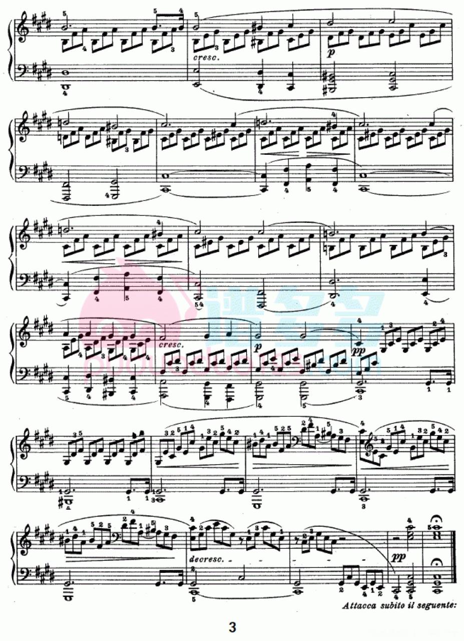 贝多芬《月光曲》（Op.27 No.2）钢琴谱第3张